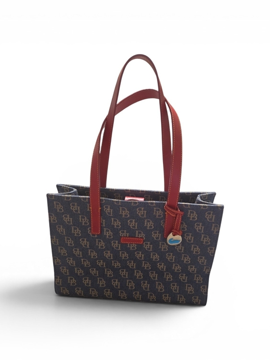 Dooney & Bourke Handbags - Dooney & Bourke Red-Handle Signature Denim Tote Bag